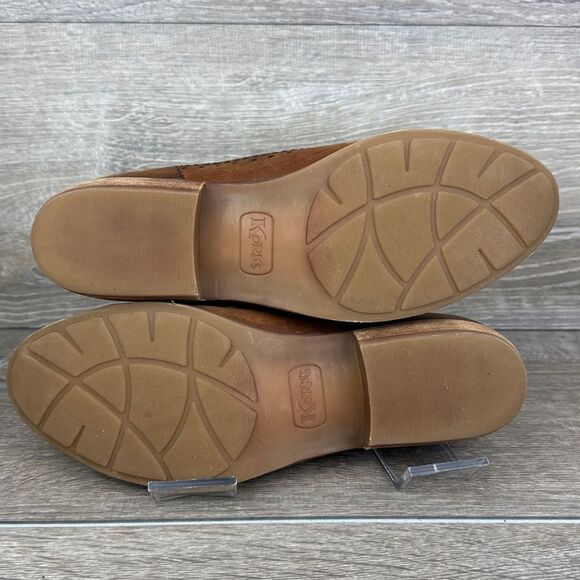 Korks Gertrude Women’s Sz 9M Brown Leather Slip-On Almond Cap Toe Shoes - Picture 8 of 10